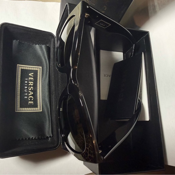 Versace Classic Black Cat-Eye Sunglasses with Case- Women Accessories main image 5